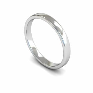 Platinum 2.5mm Slight Court Edged Light Ring
