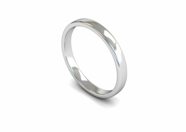 Platinum 2.5mm Slight Court Edged Light Ring