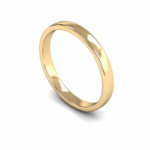 9ct Yellow Gold 2.5mm Slight Court Edged Light Ring
