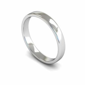 Platinum 3mm Slight Court Edged Light Ring