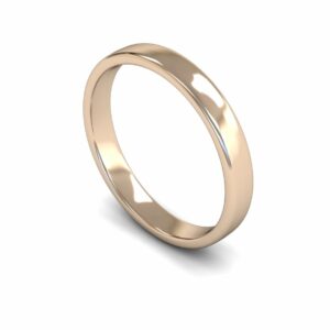 9ct Rose Gold 3mm Slight Court Edged Light Ring