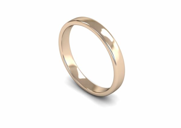 9ct Rose Gold 3mm Slight Court Edged Light Ring