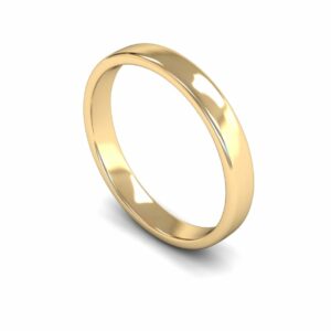 9ct Yellow Gold 3mm Slight Court Edged Light Ring