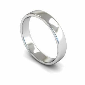 Platinum 4mm Slight Court Edged Light Ring
