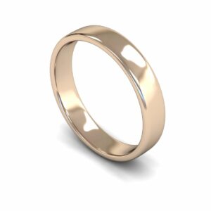 9ct Rose Gold 4mm Slight Court Edged Light Ring