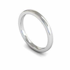 Platinum 2mm Slight Court Edged Medium Ring