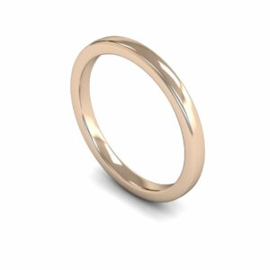 9ct Rose Gold 2mm Slight Court Edged Medium Ring