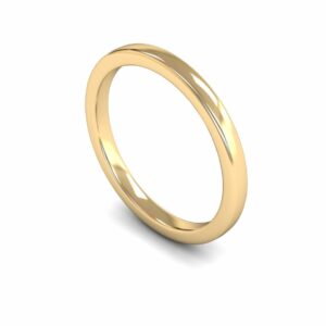 9ct Yellow Gold 2mm Slight Court Edged Medium Ring