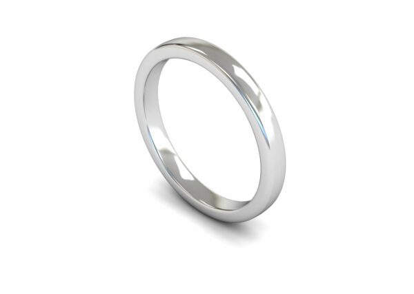 Platinum 2.5mm Slight Court Edged Medium Ring