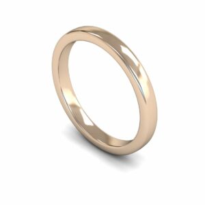 9ct Rose Gold 2.5mm Slight Court Edged Medium Ring