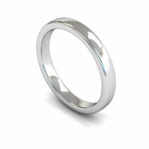 Platinum 3mm Slight Court Edged Medium Ring
