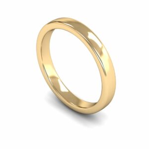 9ct Yellow Gold 3mm Slight Court Edged Medium Ring