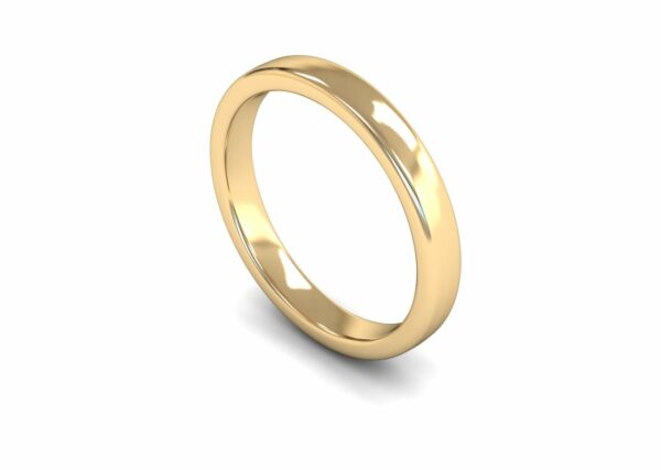 9ct Yellow Gold 3mm Slight Court Edged Medium Ring