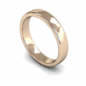 9ct Rose Gold 4mm Slight Court Edged Medium Ring
