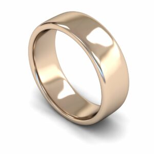 9ct Rose Gold 7mm Slight Court Edged Medium Ring