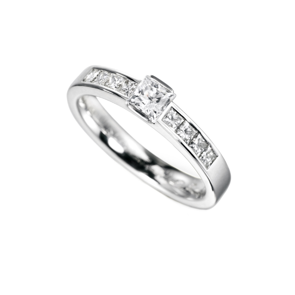 Kings of Diamonds | Cushion cut Channel Set shoulder Engagement Ring